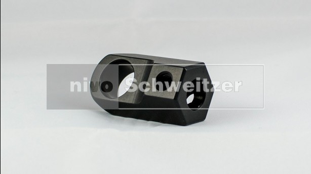 VectorMount Adapter - Hex Rod End 1/2 Hole to 3/8 Post Socket w / Lock Screws - BLACK