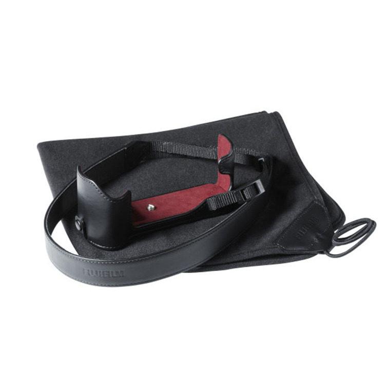 FUJIFILM BLC-XT1 black bottom leather case incl. brede schouderriem X-T1 zwart   [nml]