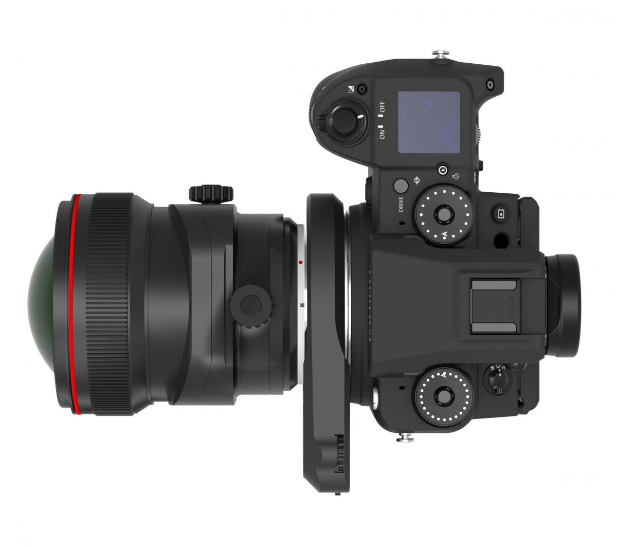 CAMBO CA-GFX adapter met electronische diafragmasturing, om Canon EF lenzen te gebruiken op de Fuji GFX bodies
