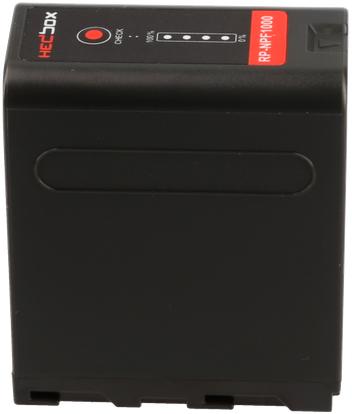 HEDBOX REDPRO HB105338 RP-NPF1000 ( Sony) is a High-Capacity, Lithium-Ion Battery pack 7.4V DC, 10400 mAh, 48.8 Wh, 4 LED Power Meter