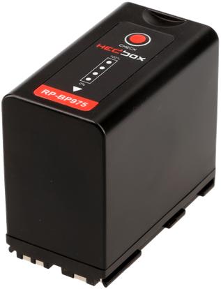 HEDBOX REDPRO HB105347 RP-BP975 (Canon) High-Capacity, Lithium-Ion Battery pack 7.4V DC, 6600 mAh, 48.8 Wh, 4 LED Power Meter